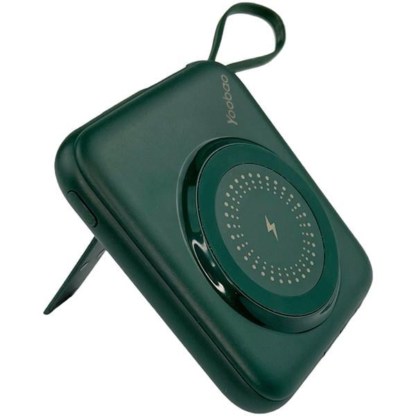 Міні-повербанк з кабелем та швидкою зарядкою 10000 мАг 20w Yoobao W1 PD+QC Magsafe Зелений (epic1999) - фото 3