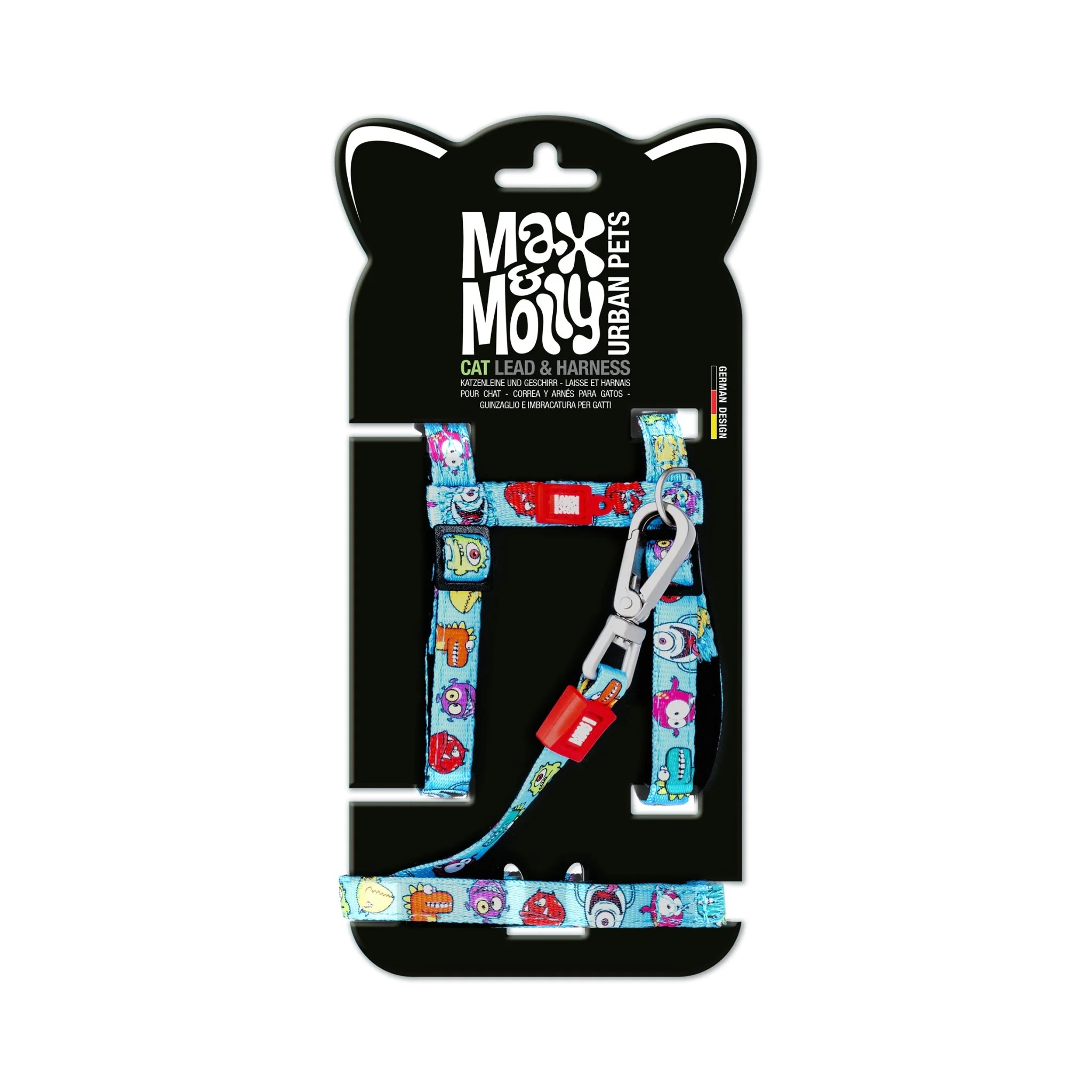 Набор для кошек шлейки/поводок Max & Molly Harness/Leash Set Little Monsters One Size (2670645654)
