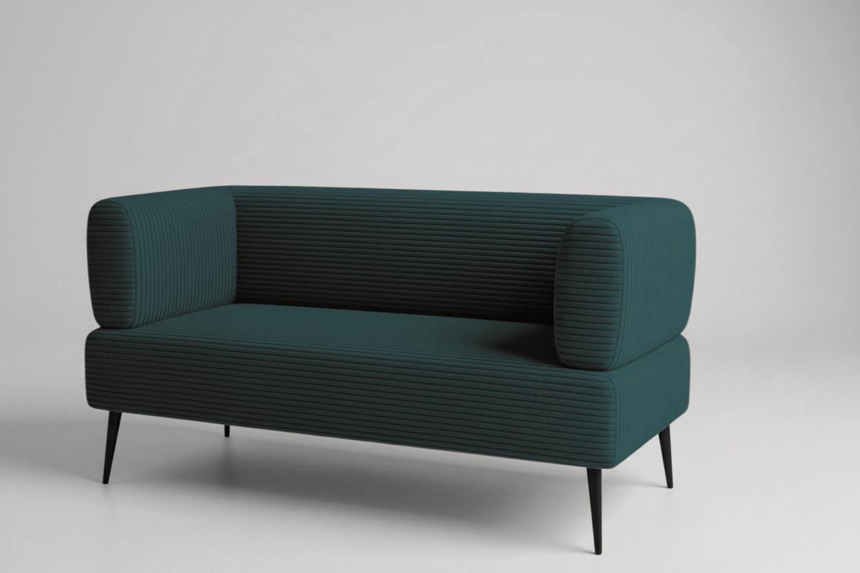 Диван офисный Tobi Sho Бенно-1 с подлокотниками 1500х720х750 мм велюр/вельвет Lotus 39/Sea Wave (msr45h4)