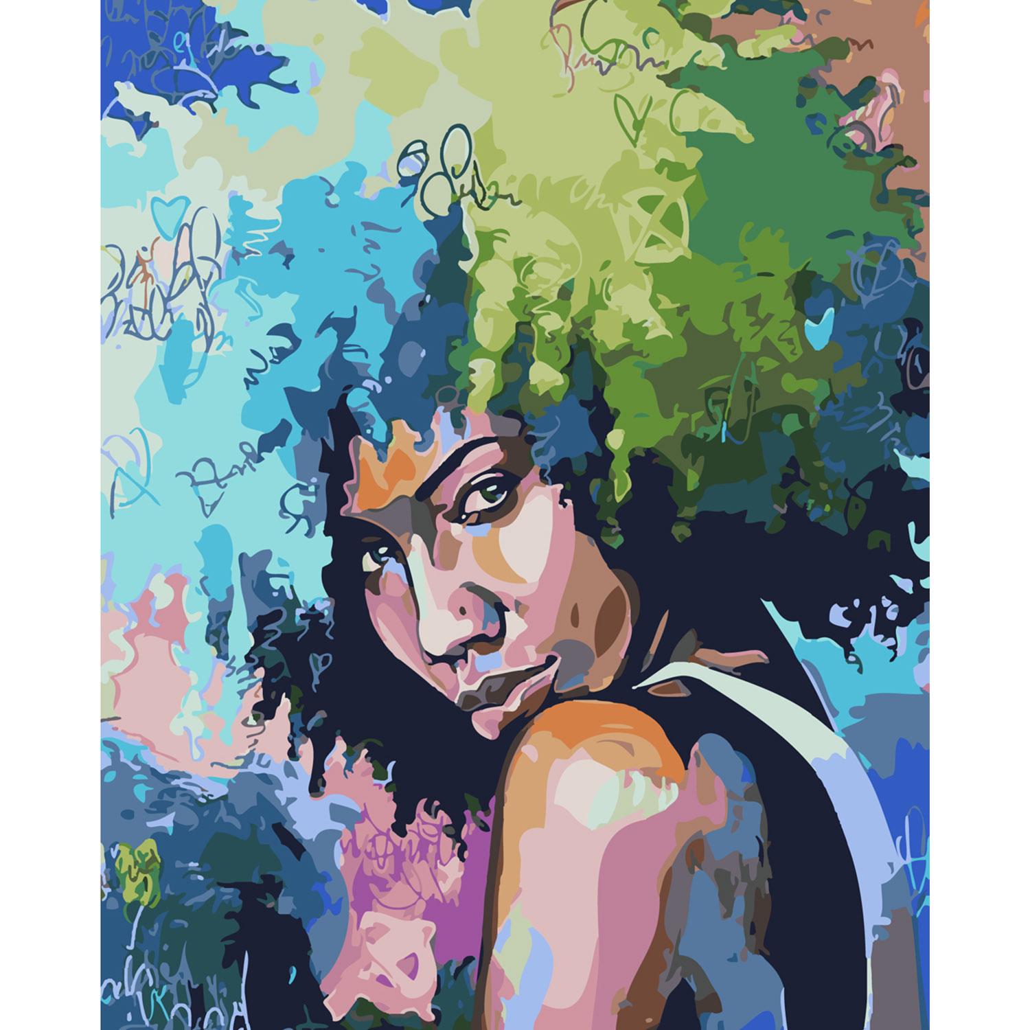 Картина по номерам Strateg Премиум Поп-арт красавица с лаком 40х50 см (SY6089)