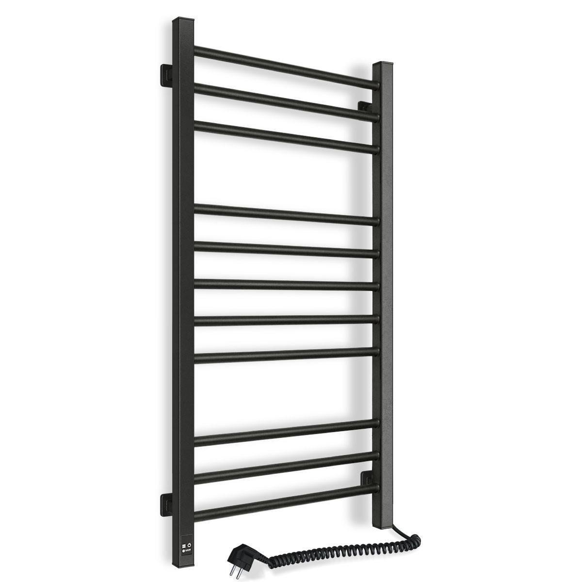 Полотенцесушитель электрический NAVIN Классик Квадро Sensor правый с таймером 500х1000 мм муар Черный (2134807485)