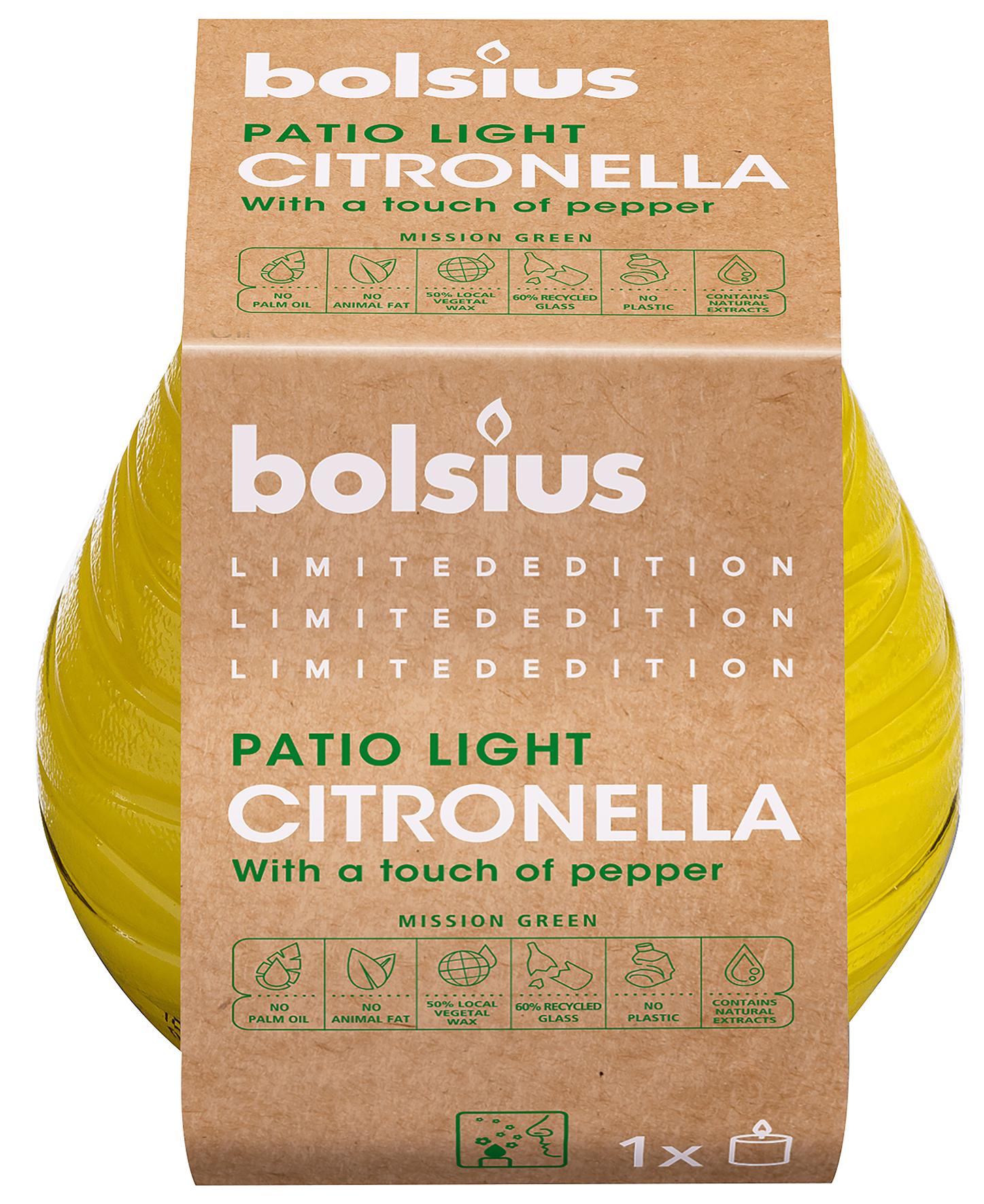 Свеча Bolsius Patiolight Water в стекле Желтый (BOL-406732)