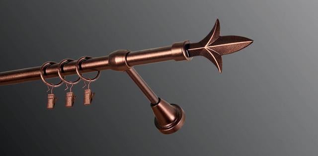 Карниз для штори Plastidea Лілія одинарний металевий з прищіпками D 16 мм 120 см Мідь - фото 1 Карниз для штори Plastidea Лілія одинарний металевий з прищіпками D 16 мм 120 см Мідь - фото 1