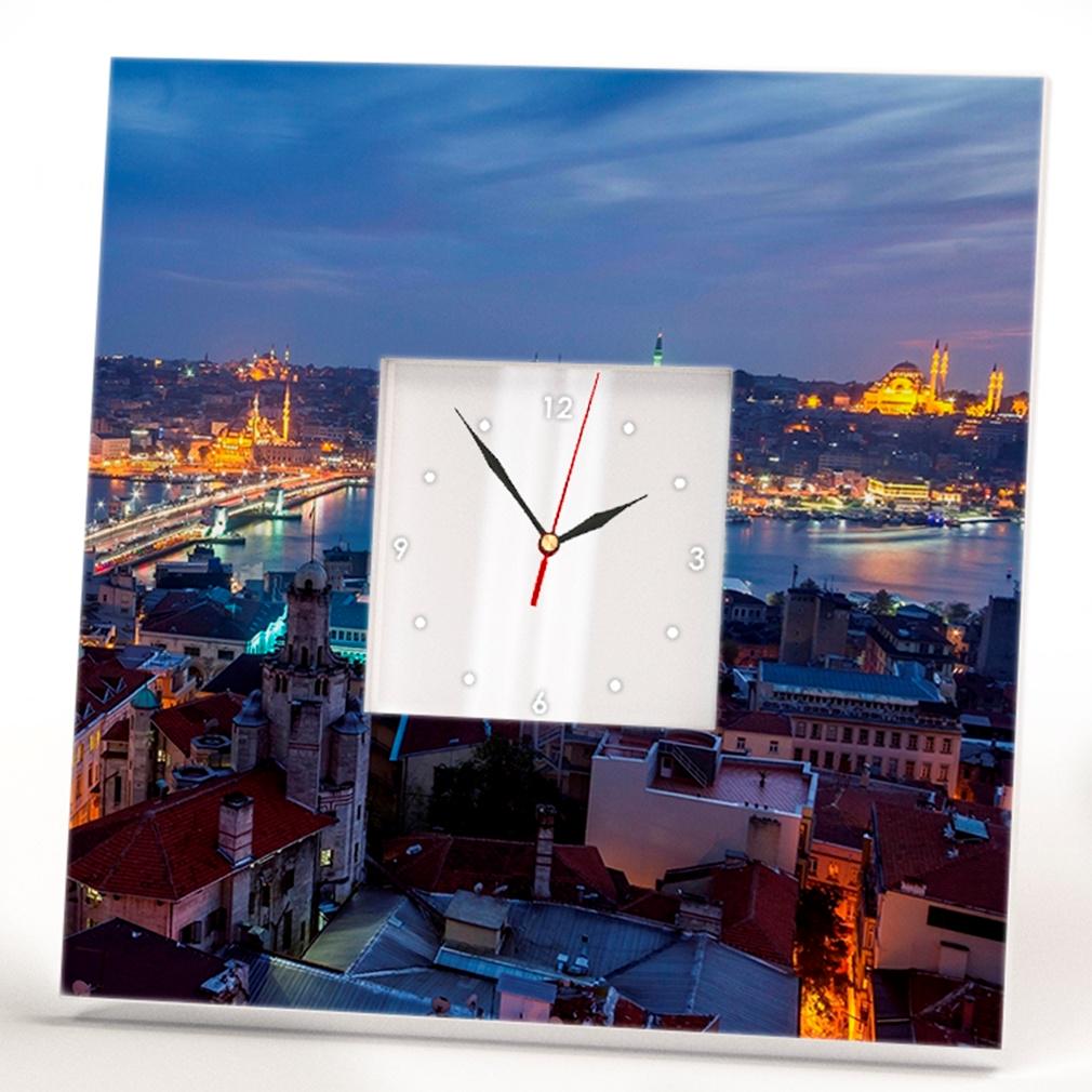 Часы с фото Ночной Стамбул 260x260 мм (C03046)