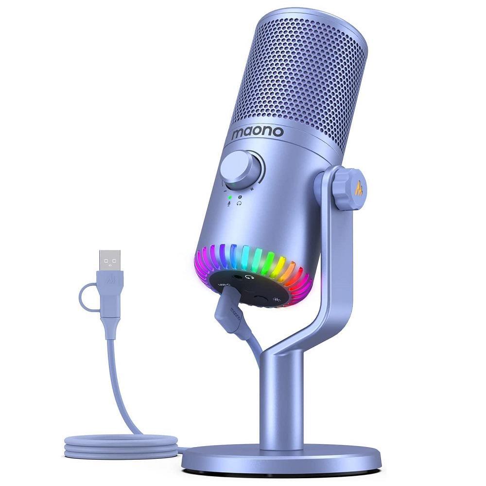 Микрофон Maono DM30 конденсаторный USB/Type-C c RGB подсветкой Violet