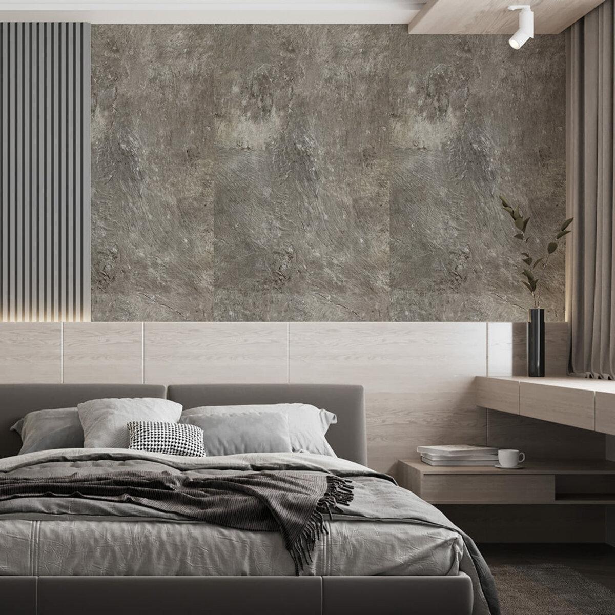 Плитка самоклеящаяся виниловая в рулоне 600х3000х2 мм Серый мрамор глянцевый (SW-00001286)