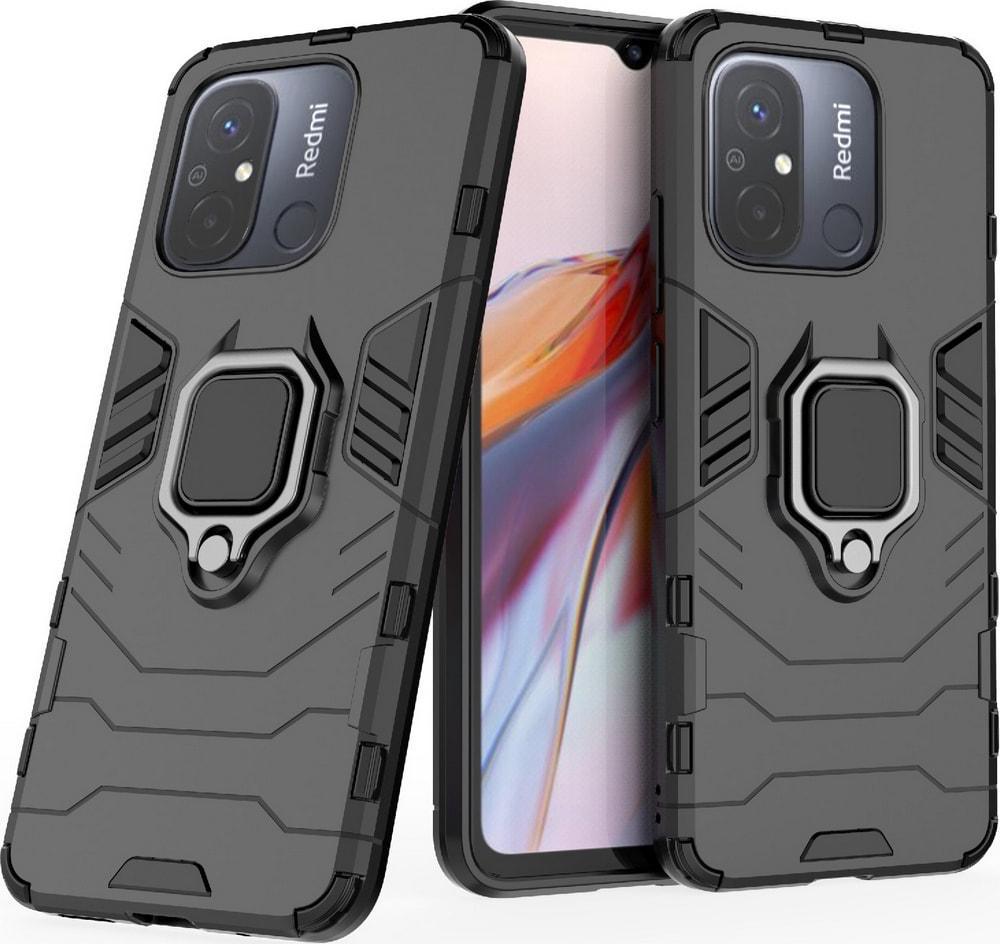Противоударный чехол Xiaomi Redmi 12C (подставка кольцо) Black (32633-2B)