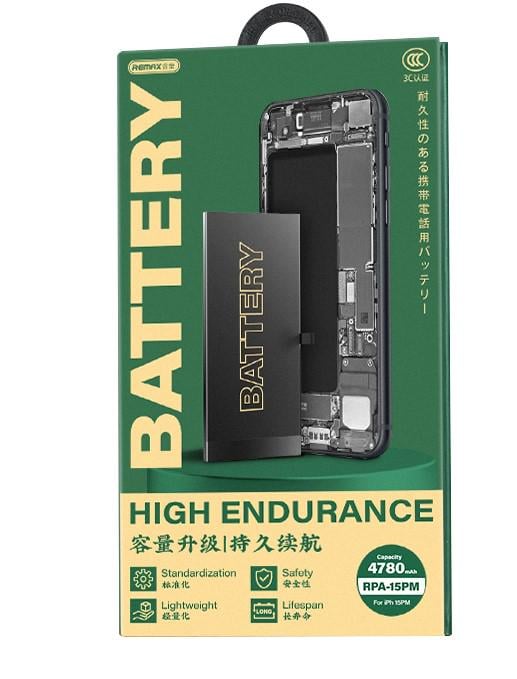 Акумулятор для Iphone 15 Pro Max Remax 4780 mAh (RPA-15) Акумулятор для Iphone 15 Pro Max Remax 4780 mAh (RPA-15)