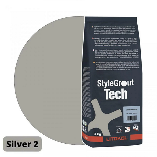 Затирка для плитки цементная Litokol StyleGrout Tech 0-20 3 кг Silver 2 (SGTCHSLV20063)