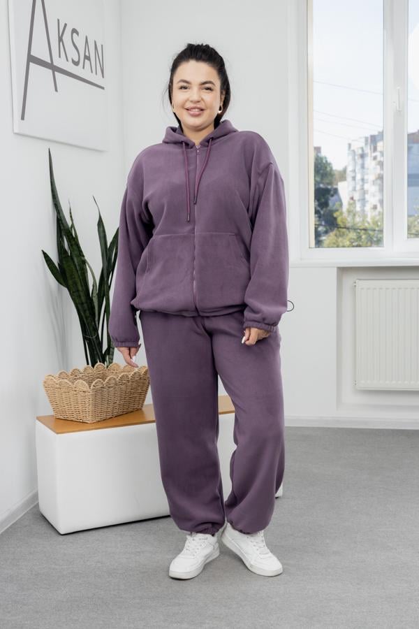 Спортивный костюм женский AKSAN зимний флисовый двойка L Фиолетовый (25.2789_violet_46(L)) Спортивный костюм женский AKSAN зимний флисовый двойка L Фиолетовый (25.2789_violet_46(L))