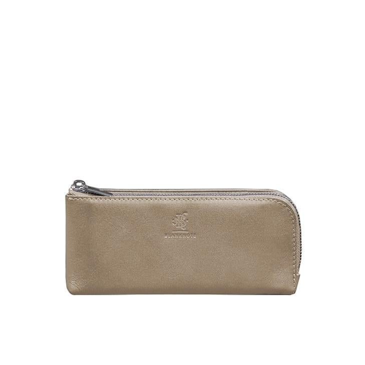 Портмоне-купюрщик шкіряне на блискавці 14.0 Світло-бежевий (A-028173)