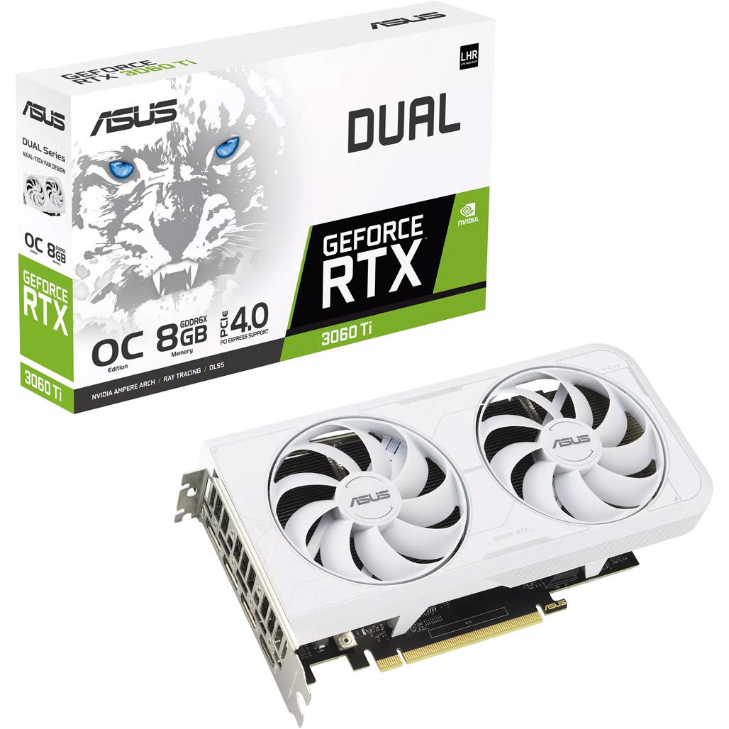 Видеокарта ASUS Dual GeForce RTX 3060 Ti White OC Edition 8GB GDDR6X (DUAL-RTX3060TI-O8GD6X-WHITE)