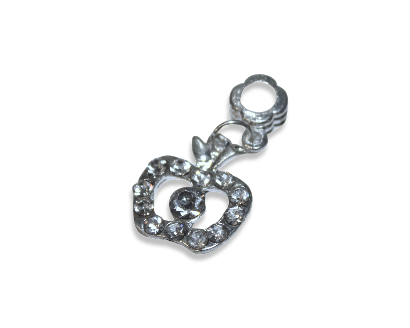 Подвеска со стразами металлическая Яблоко 3х1,7 см