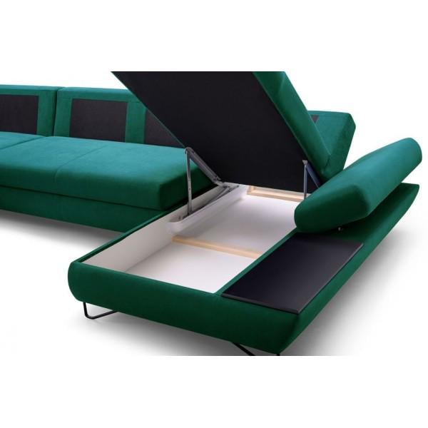 Диван кутовий розкладний Perfect Home Loft III з натурального дерева/ДСП/тканини Monolith 37 Зелений (49703) - фото 4 Диван кутовий розкладний Perfect Home Loft III з натурального дерева/ДСП/тканини Monolith 37 Зелений (49703) - фото 4