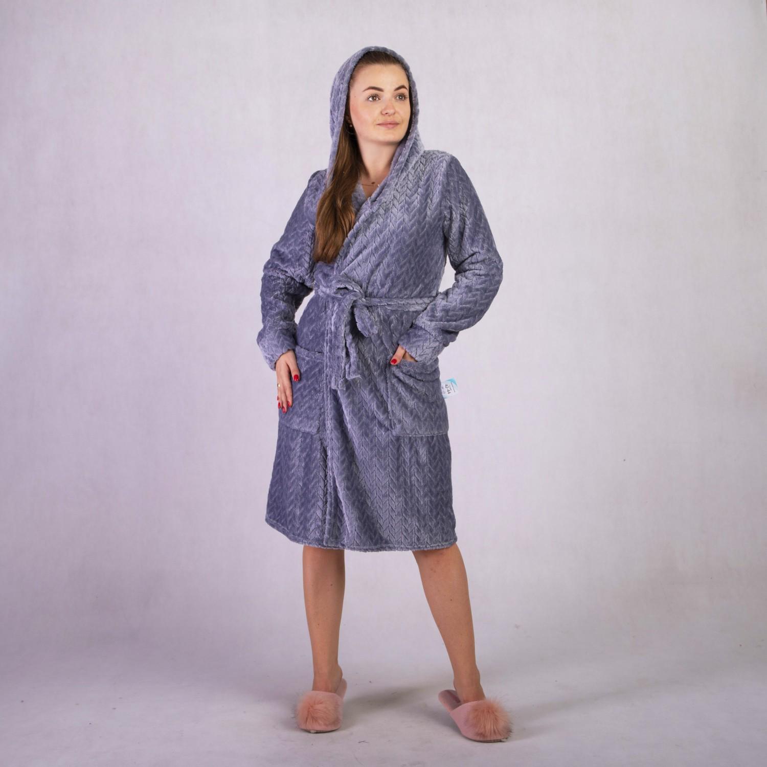 Халат женский махровый GO-IN TN3-2098 р. 46-48 Серый Халат женский махровый GO-IN TN3-2098 р. 46-48 Серый