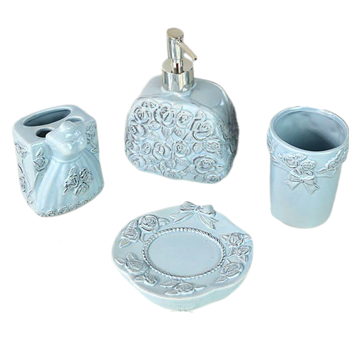 Комплект для ванної Stenson TD00605 4 аксесуари Синій (604217)