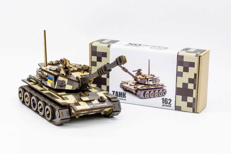 Пазл из дерева механический PuzzleOK 3D Танк 162 детали