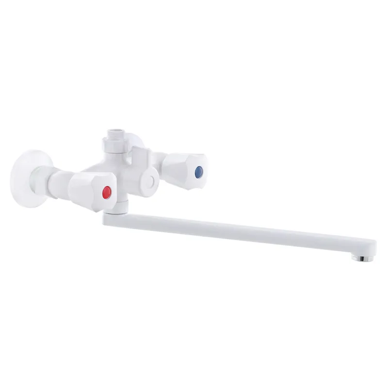 Смеситель для ванны PLAMIX Omega-140 без шланга и воронки White (PM0558)
