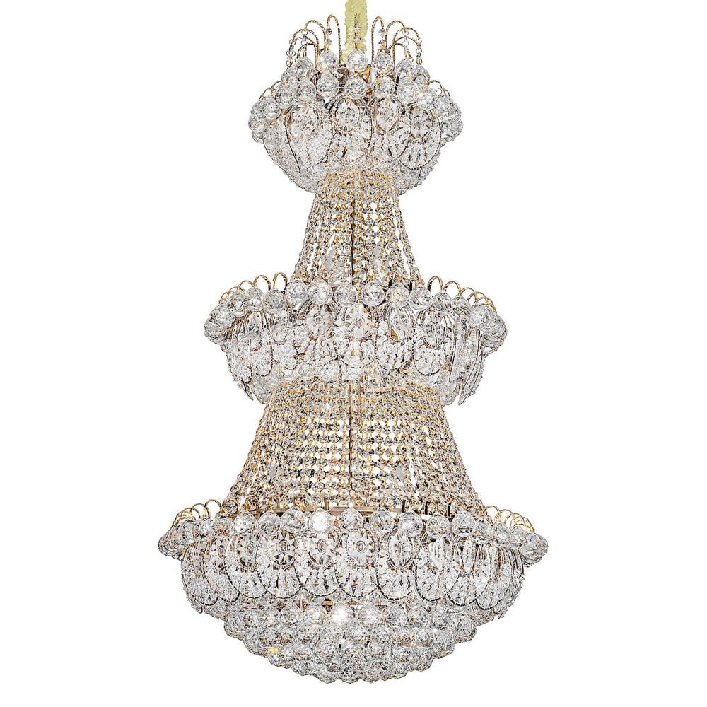 Люстра подвесная Brille BCL-693S/24 E14 SGD хрустальная для холла - фото 3 Люстра подвесная Brille BCL-693S/24 E14 SGD хрустальная для холла - фото 3