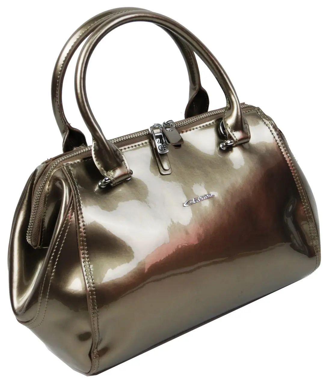 Сумка женская Giorgio Ferretti кожаная лаковая Бежевый (8267MD pearl) Сумка женская Giorgio Ferretti кожаная лаковая Бежевый (8267MD pearl)