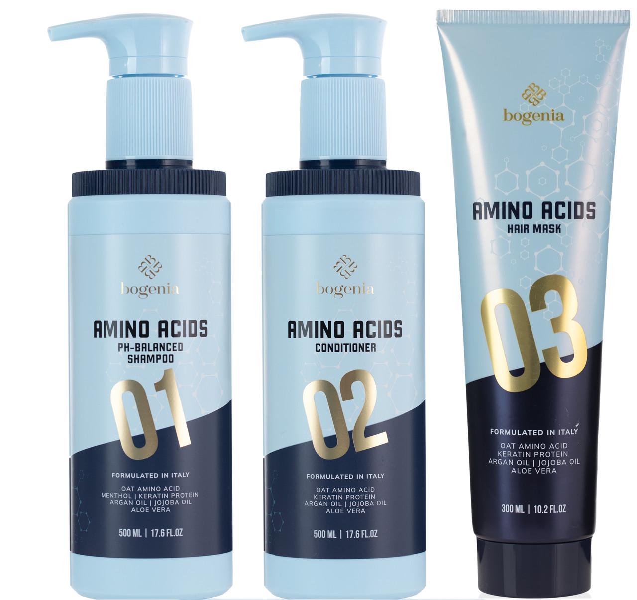 Набір для догляду за волоссям Bogenia Amino Acids шампунь/кондиціонер/маска Набір для догляду за волоссям Bogenia Amino Acids шампунь/кондиціонер/маска