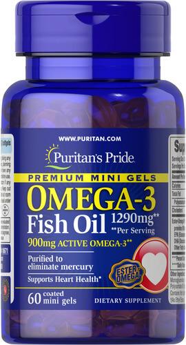 Омега-3 Puritan's Pride Omega-3 Fish Oil 1290 мг Mini Gel 60 caps (18671)