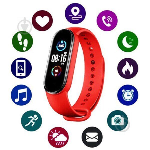 Фітнес браслет Smart Band MX M5 Тонометр Червоний - фото 5