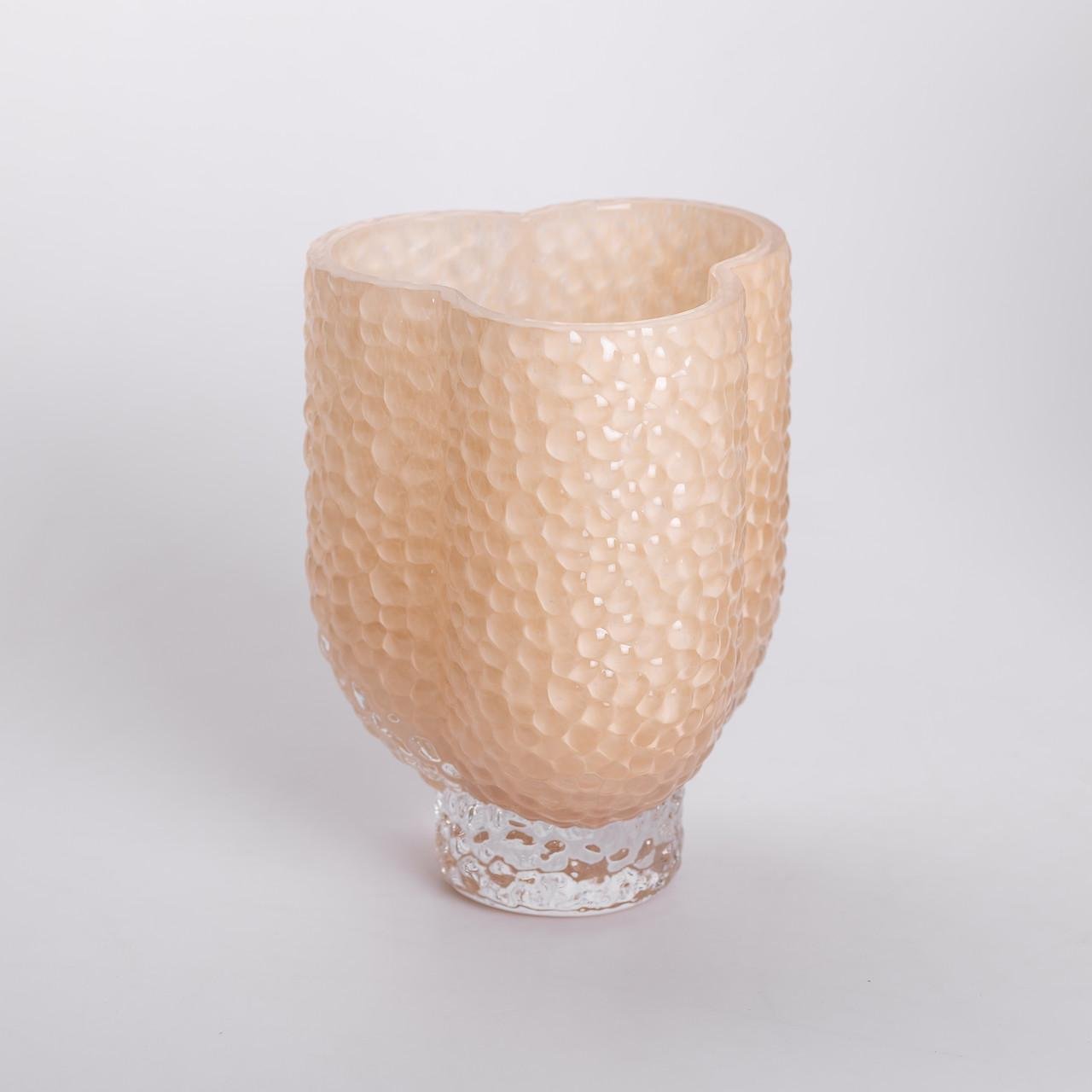 Ваза декоративная стеклянная для цветов Elisey 18 см Бежевый (27969850)