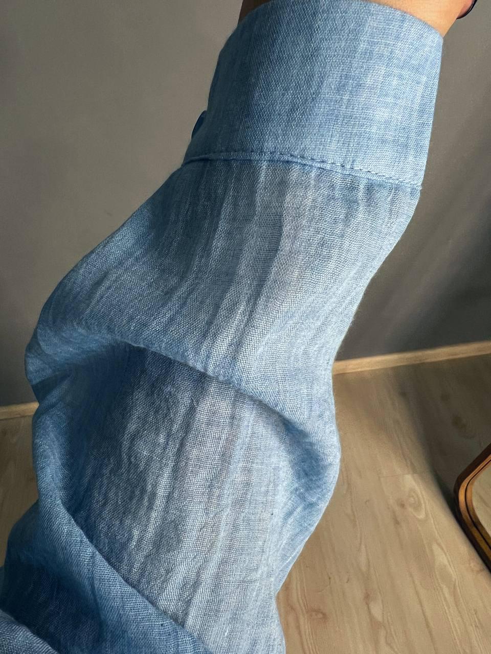 Рубашка женская Xingyue 388 с карманом жатка OS Голубой (26730536) - фото 5