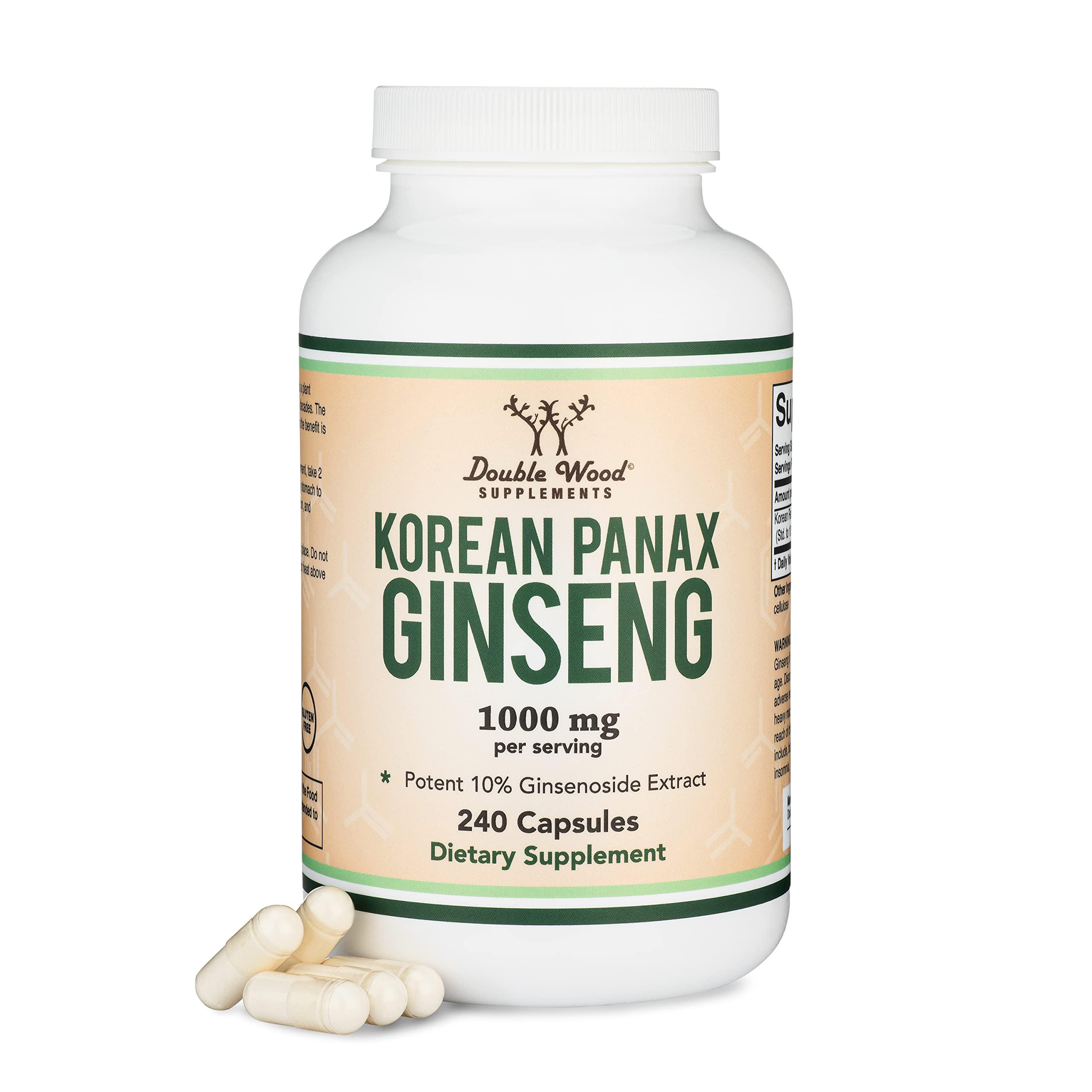 Женьшень корейский Double Wood Supplements Korean Panax Ginseng 1000 mg 240 capsules