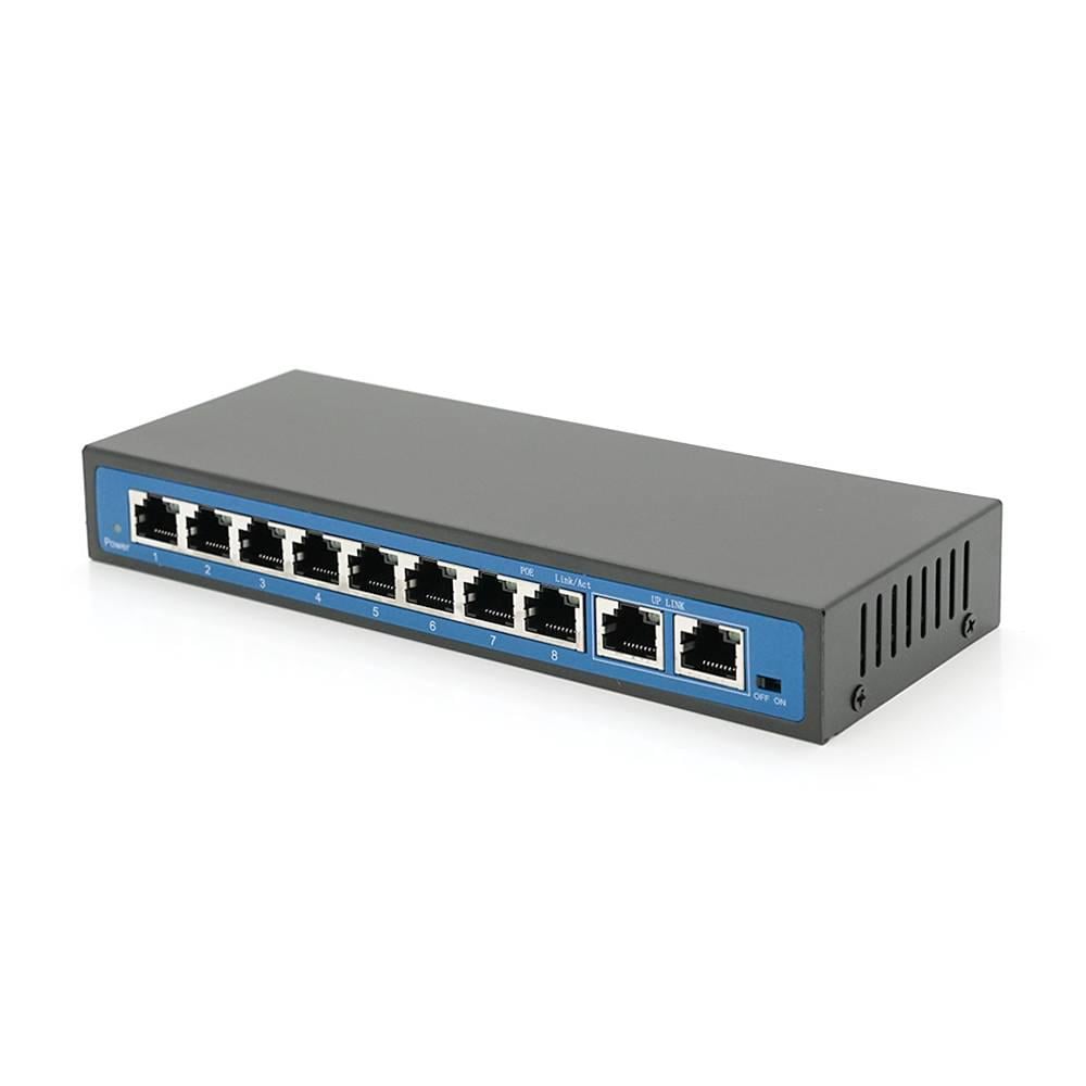 Комутатор POE 48V з 8 портами металевий корпус Black (37629)