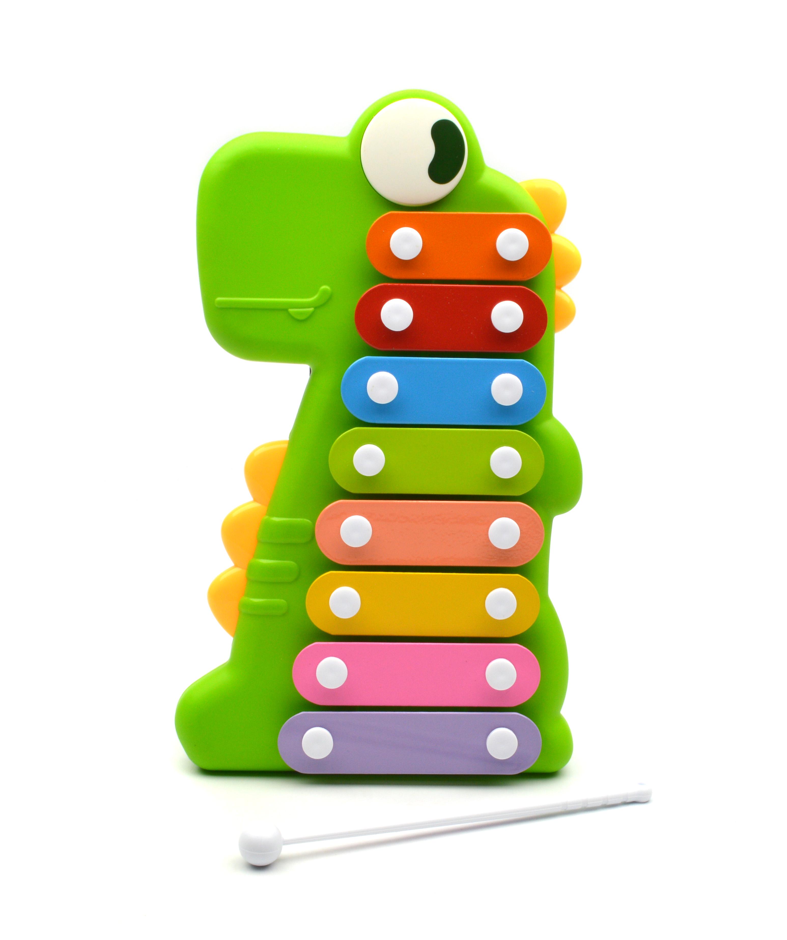 Ксилофон детский Huanger Дракоша 8012 палочка 8 металлических пластин (8012)