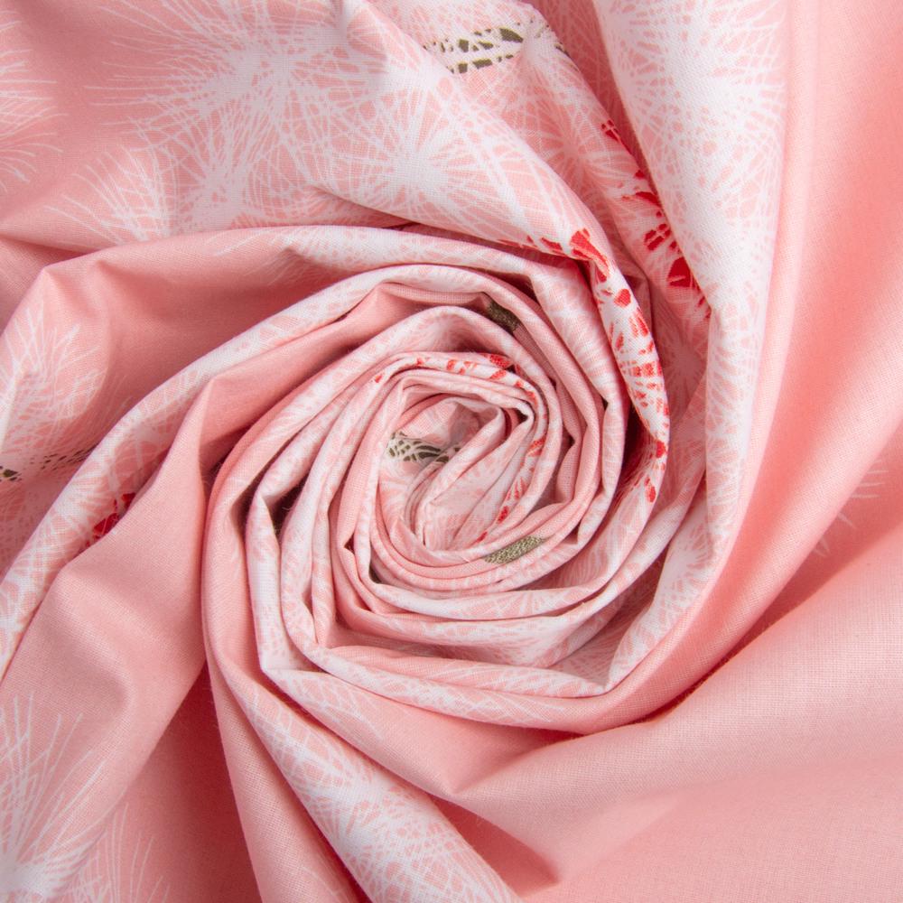 Ткань бязь ранфорс для постельного белья 5,27318/12 Одуванчик 130 гр/м2 240 см Розовый (25822)