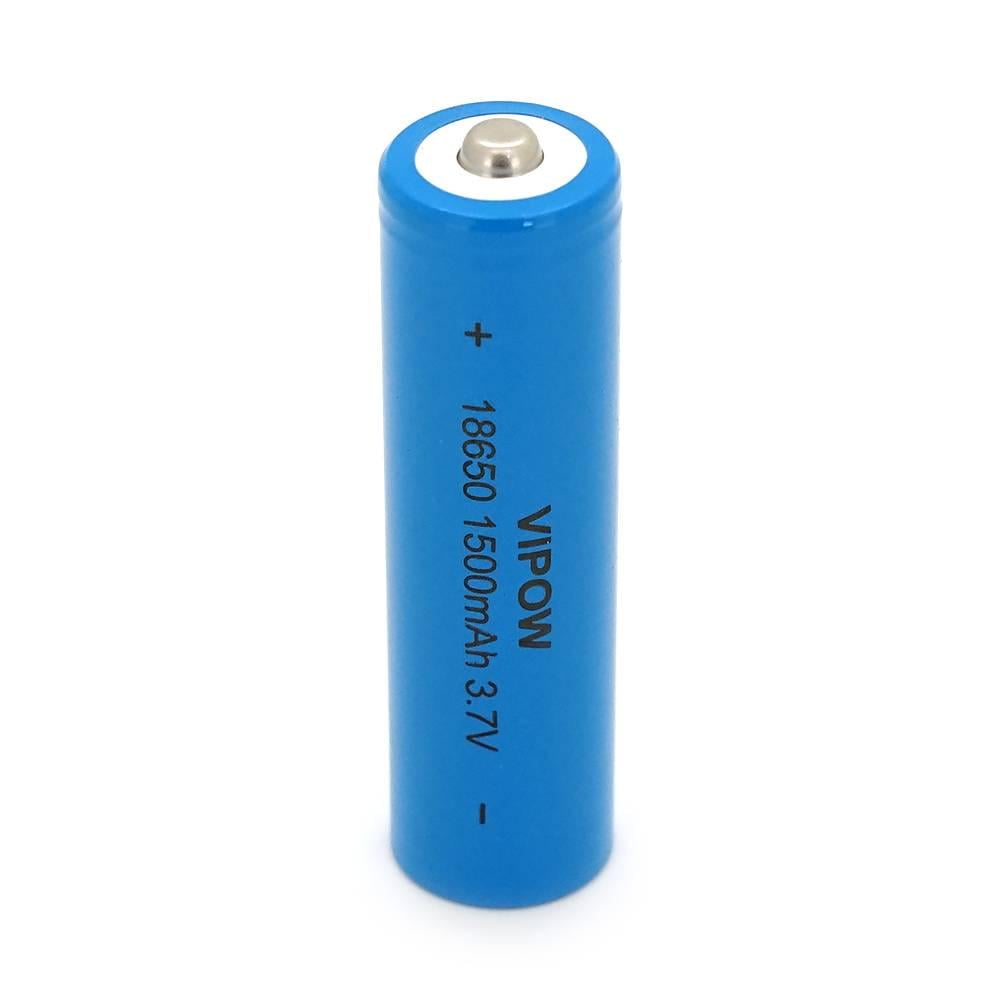Акумулятор 18650 Li-Ion Vipow ICR18650 TipTop 1500mAh 3,7V Q50/500 Blue (30981)