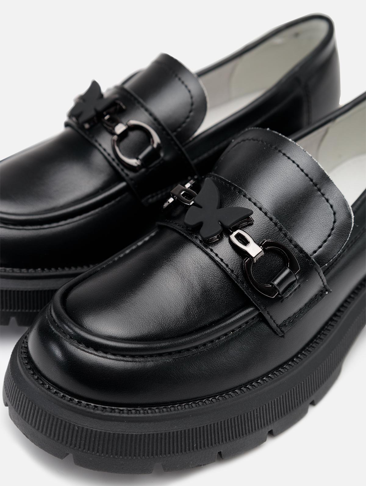 Туфли на плоской подошве для девочки р. 30 Черный (SKT001006035) - фото 4