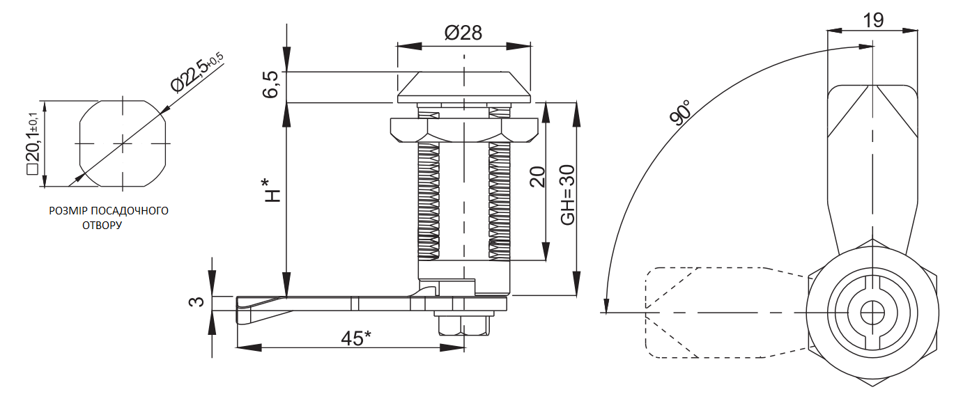 Замок металлический Roztocze M22-30-D5-18 - фото 2 Замок металлический Roztocze M22-30-D5-18 - фото 2