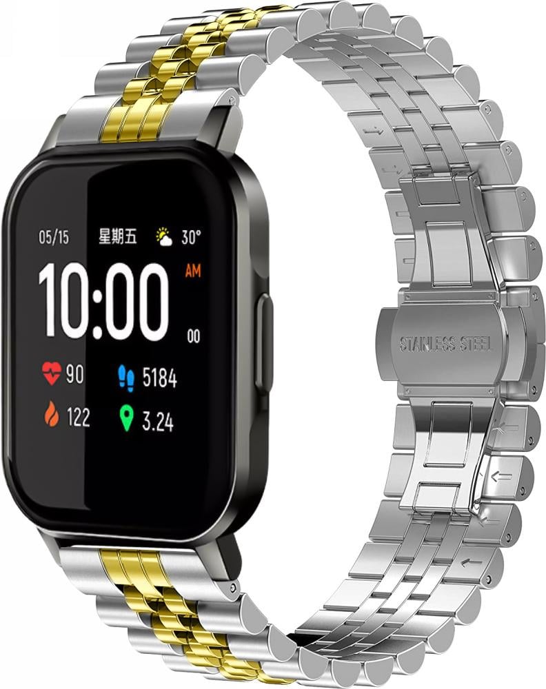 Браслет металлический Stech Line для Haylou Smart Watch 2 LS02 Silver/Gold (27056-67)
