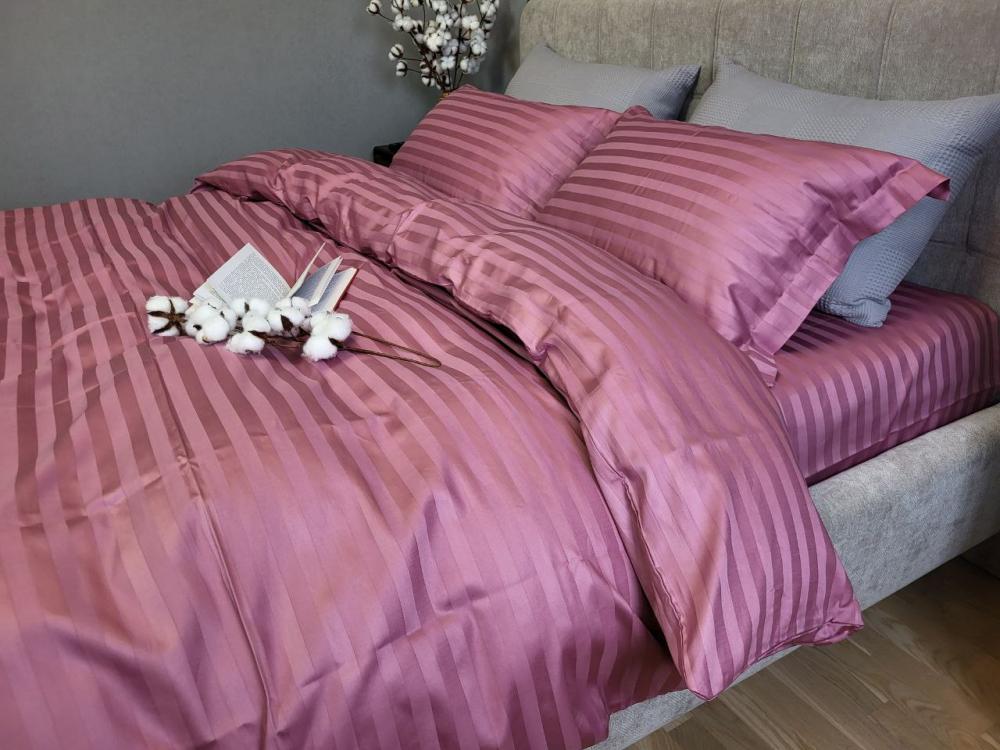 Комплект постельного белья PREMIUM FLOWER NECTAR Stripe сатин 2/2 см двуспальный на резинке (2108322171)