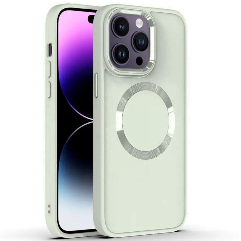 Противоударный TPU чехол Bonbon Metal Style with MagSafe для Apple iPhone 15 Pro Max (6.7") Белый / White