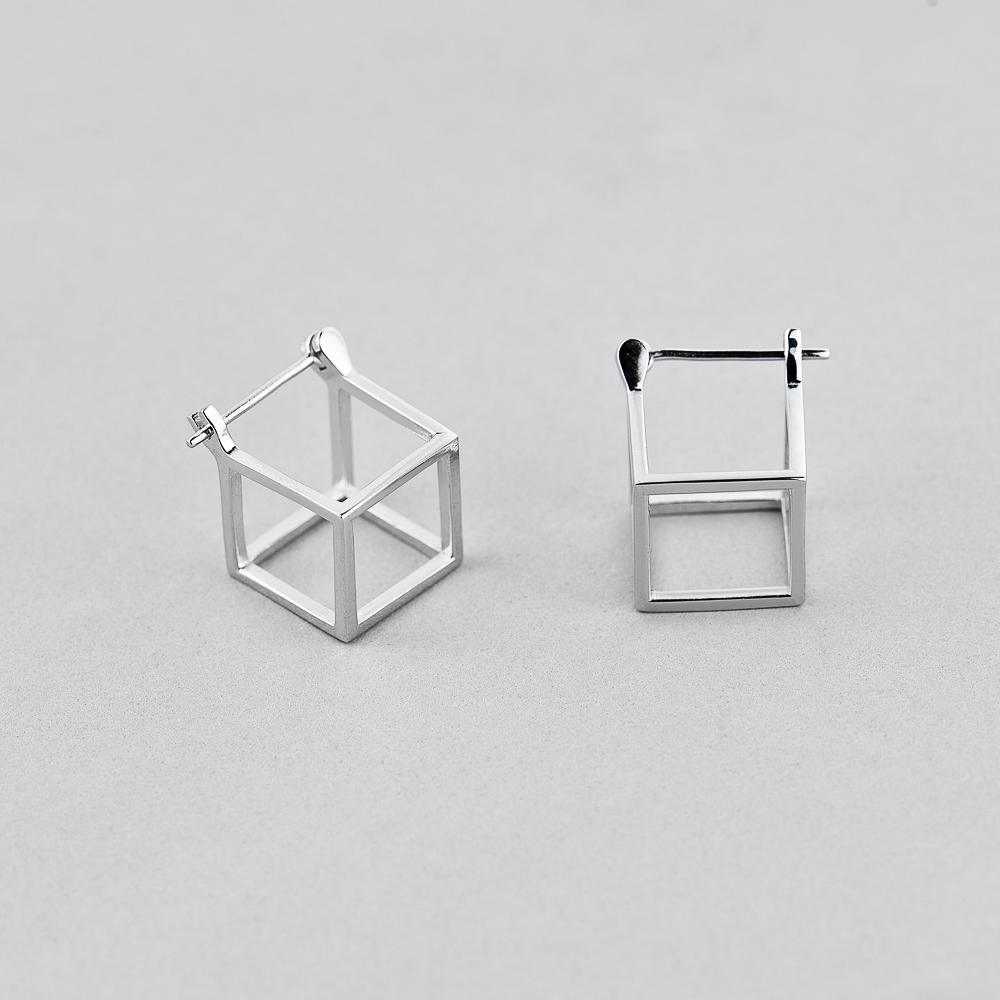 Серебряные серьги Minimal Безупречность Углов (5668)