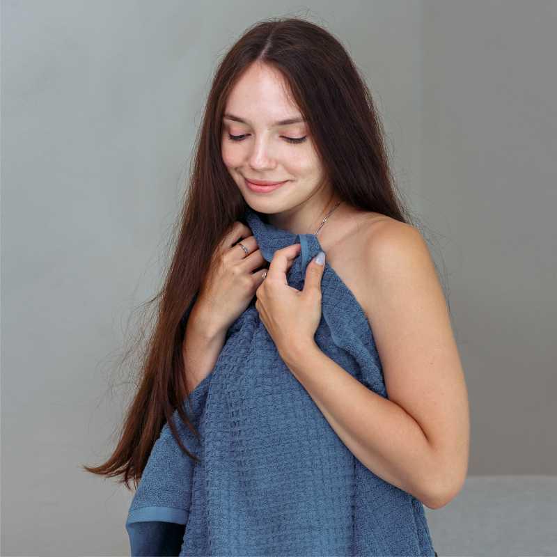 Полотенце банное Lovely Svi Diamond Grid хлопок жаккард 70х140 см Синий (551124) - фото 2