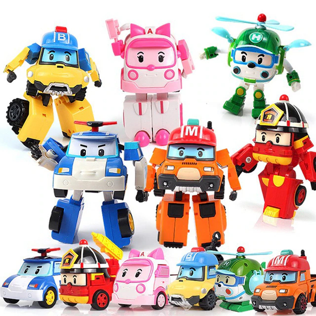 Дитячий Ігровий набір фігурок Робокар Полі Robocar Poli 6 героїв - фото 2