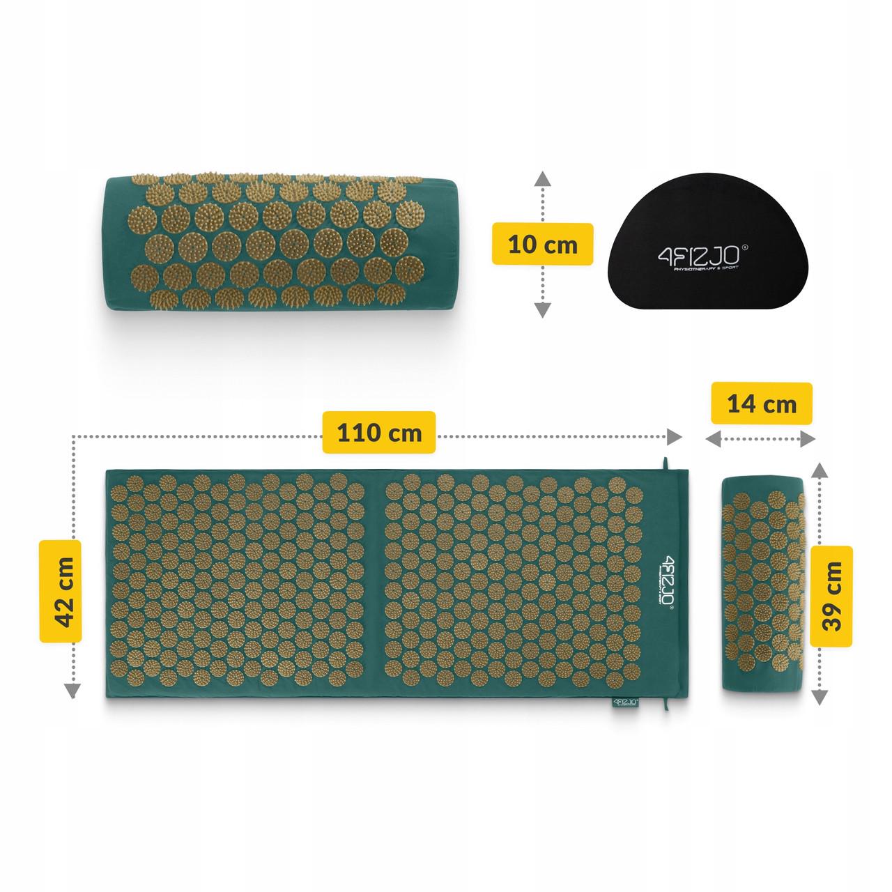 Коврик акупунктурный с валиком 4fizjo Classic Mat XL Аппликатор Кузнецова Navy Green/Gold (P-5907739313317) - фото 8 Коврик акупунктурный с валиком 4fizjo Classic Mat XL Аппликатор Кузнецова Navy Green/Gold (P-5907739313317) - фото 8