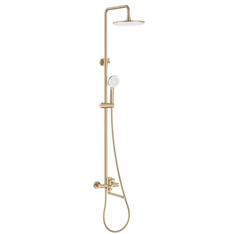 Душевая колонна со смесителем Zerix Rex-009-J Brushed Gold (ZX6125)