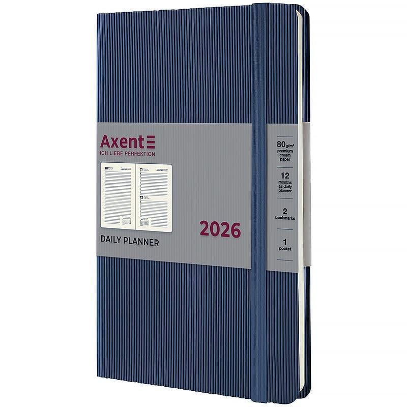 Дневник датированный 2026 Axent Partner Lines 145х210 мм 336 стр. Голубой (8815-26-48-A)
