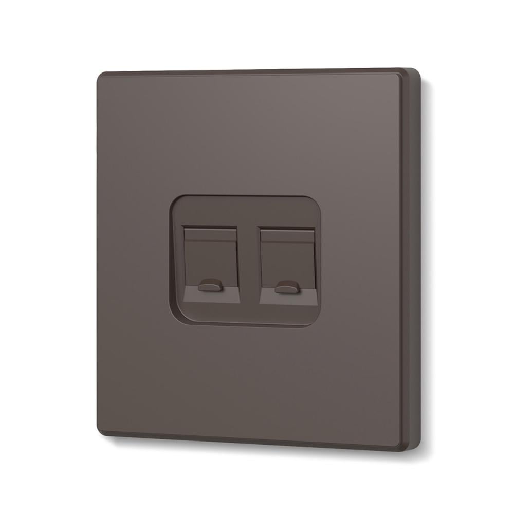 Розетка компьютерная двойная Video Nota CAT6/CAT6 Мокко (31588056)