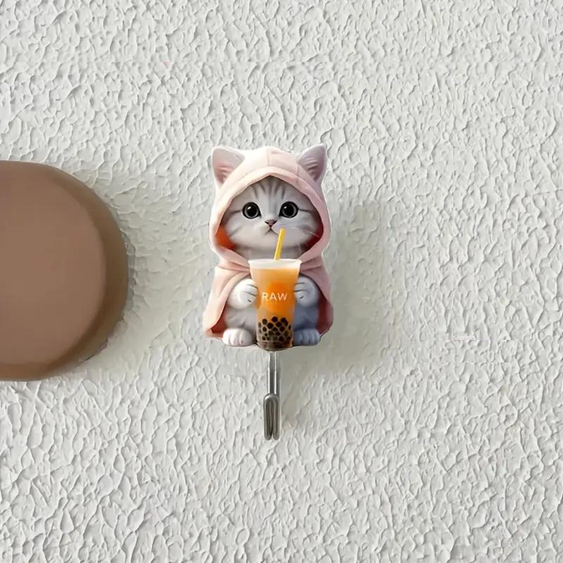 Самоклеючий настінний гачок-вішалка Кіт 2D 1 шт. Сріблястий з рожевим (2743174669) - фото 2 Самоклеючий настінний гачок-вішалка Кіт 2D 1 шт. Сріблястий з рожевим (2743174669) - фото 2