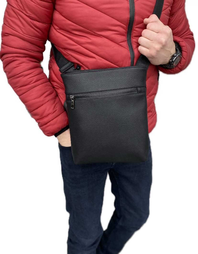Сумка чоловіча через плече Bucket 24x26x5 см Чорна (m40)
