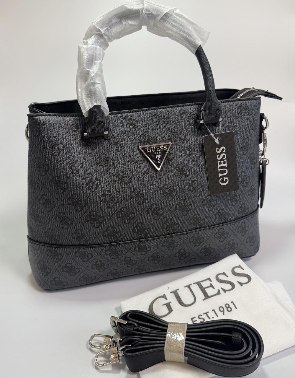 Сумка женская Guess на ремешке Серый