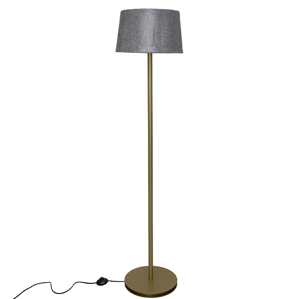 Торшер MSK ELECTRIC Palermo з золотою основою та сірим плафоном із тканини під лампу Е27 (NL 3621 GD+GR) - фото 2 Торшер MSK ELECTRIC Palermo з золотою основою та сірим плафоном із тканини під лампу Е27 (NL 3621 GD+GR) - фото 2